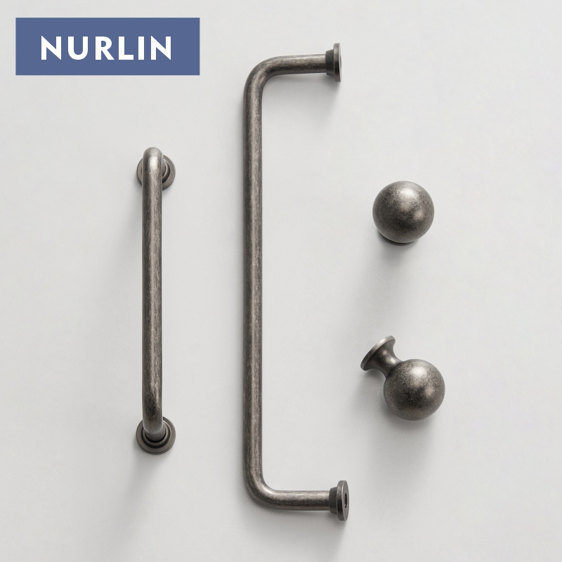 Drawer Pull Gold - Nurlin-Poignée arquée ronde en laiton massif,