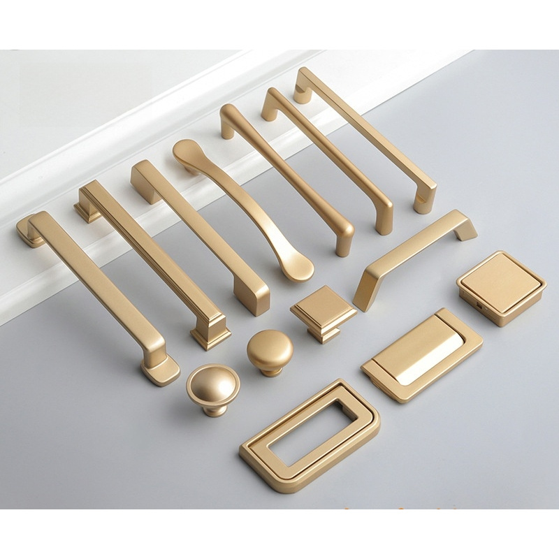 Drawer Pull Gold - Poignées de tirage allongées en or,