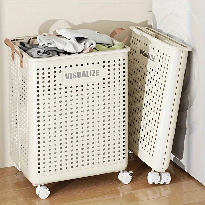 Furniture Joint Hardware - Panier à linge pliant à roulettes