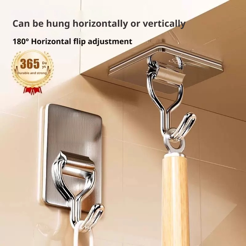 Furniture Hook Hardware - Crochets muraux adhésifs en acier inoxydable,