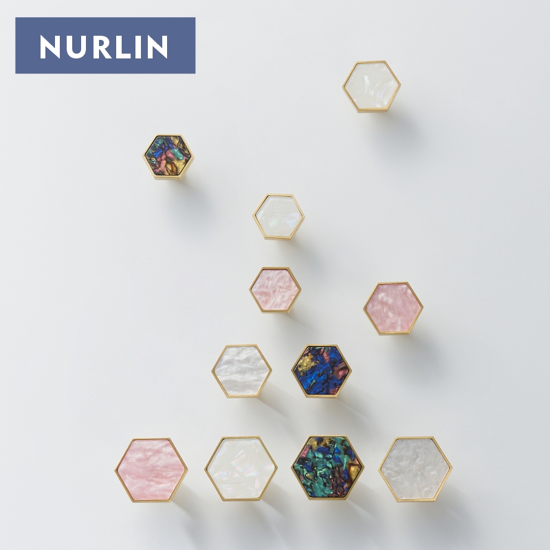 Furniture Hook Hardware - Nurlin-lèvent d'armoire hexagonaux en laiton, boutons
