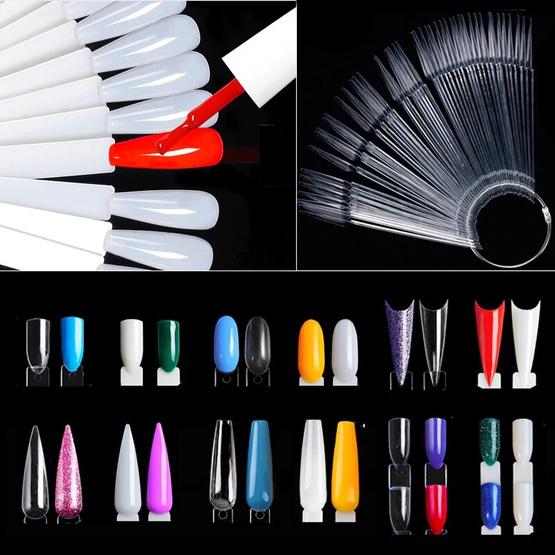 Furniture Hardware Nails - Présentoir pour faux ongles, couleurs naturelles