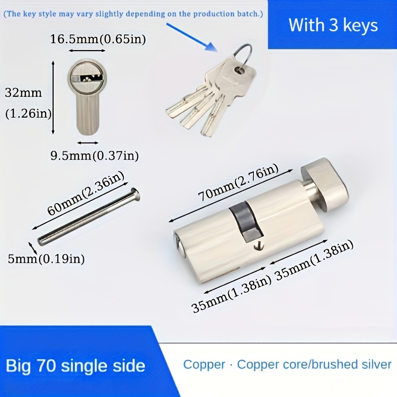 1 cylindre de serrure standard - Furniture Sliding Door Hardware avis et prix