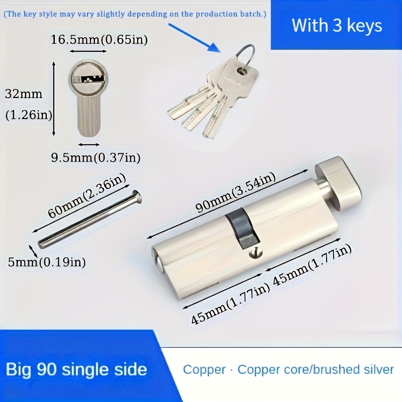 1 cylindre de serrure standard - Furniture Sliding Door Hardware avis et prix